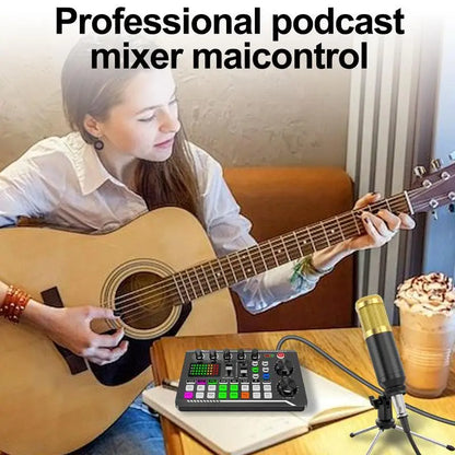 Condenser Microphone with Tripod Stand and Audio Mixer for Studio Recording Vocals, Voice Overs, Streaming Broadcast
