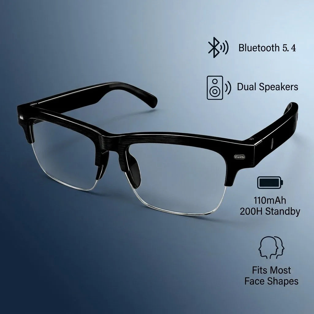 Smart Glasses Ultra-Light Playback Open-Ear Speakers Sunglasses Polarized Lens Smartglasses Bluetooth Glasses for Sports Travel