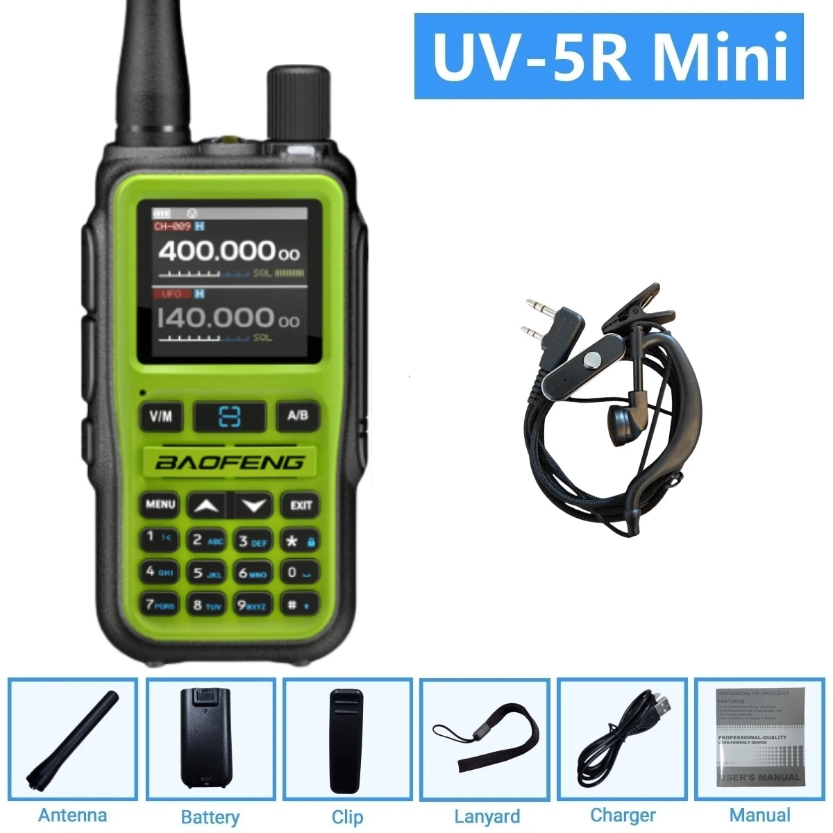 BAOFENG UV-5R Mini Air Band Receive VHF UHF Dual Band Transmit & Receive FM Amateur Ham VOX Walkie Talkie UV-5RMINI