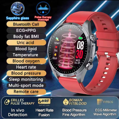 2026 New Medical Grade ECG Smart Watch Laser Treatment Accurate Measurement Blood Lipid Blood Oxygen BMI Sport Health Smartwatch