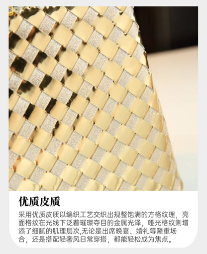 Genuine Leather Woven Handbag For Women 2026 New Light Luxury Women's Shoulder Bag Fashion Commuter Messenger Bag Versatile
