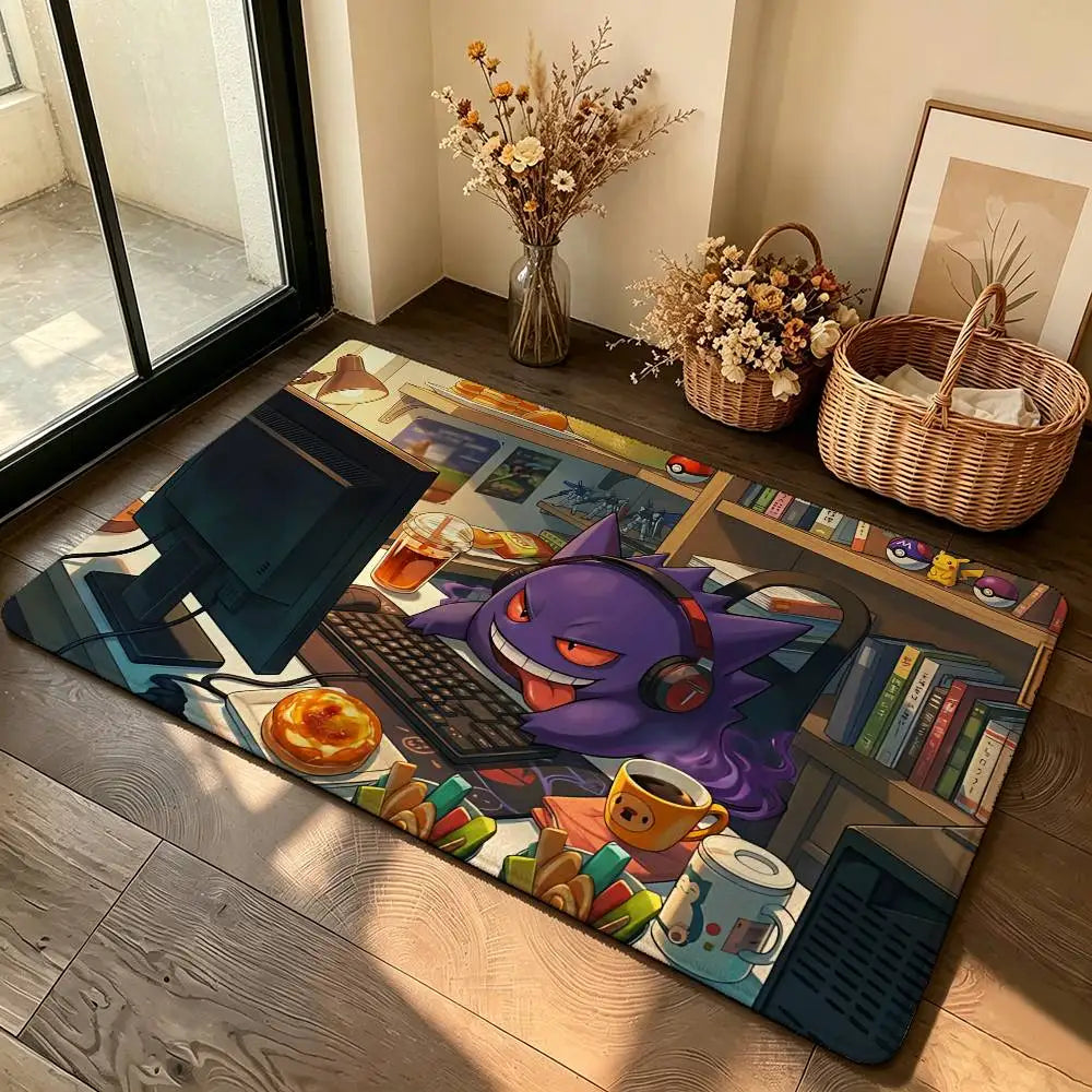 Anime Cute G-Gengar Carpet Bathroom Anti-slip Mat Door Mat Home Decoration Mat Entrance Door Mat Scratch-resistant Door Mat