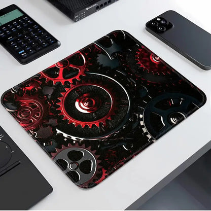 Red Gear Mechanism Anti slip Mouse Pad Computer Laptop Pad Game Console Pad Keyboard Mouse Pad Desk accessories office Pad