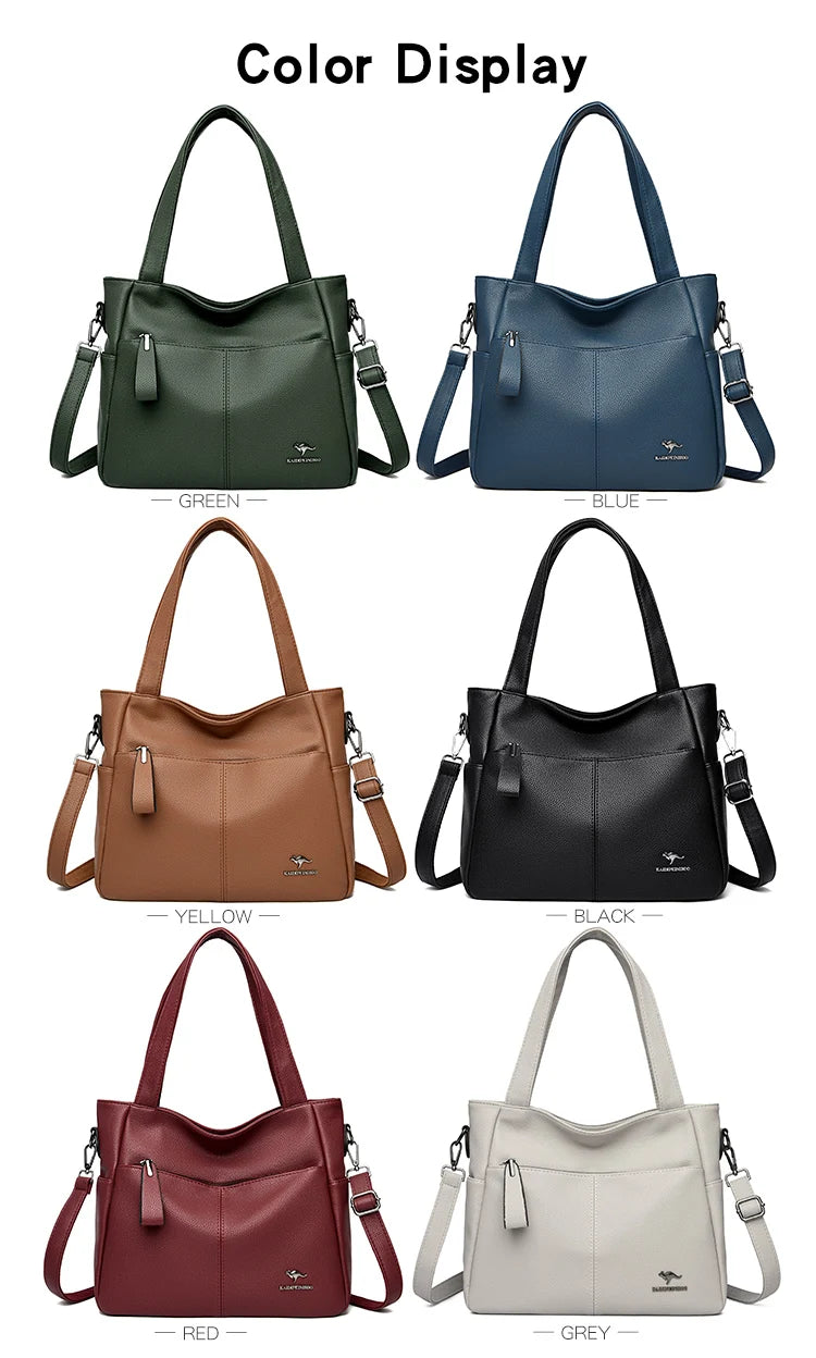 High Quality Soft Leather Shoulder Crossbody Bags For Women Large Capacity Luxury Bag Brand Designer Casual Handbag Sac A Main