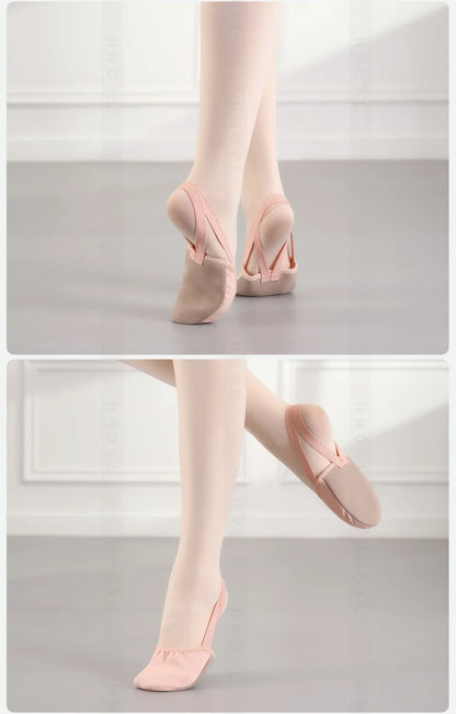 Girls Rhythmic Gymnastics Shoes Women Ballet Dance Shoes Half-palm Shoes Belly Dance Shoes Women's Children's Suede Half Shoes