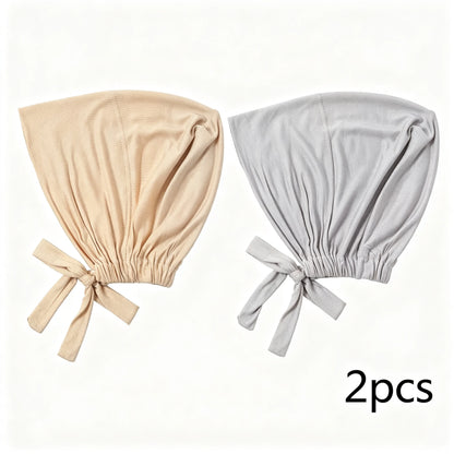 1PC Adjustable Inner Caps New Soft Solid Color Elastic Cap Modal Hijab Muslim Bonnet Underscarf Women Fashion Accessories