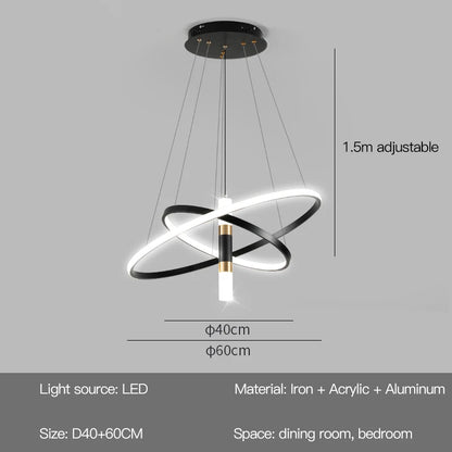 Modern Round LED Chandeliers for Living Room Dining Room Kitchen Island Luster Pendant Lights Fixture Home Decor Indoor Lighting