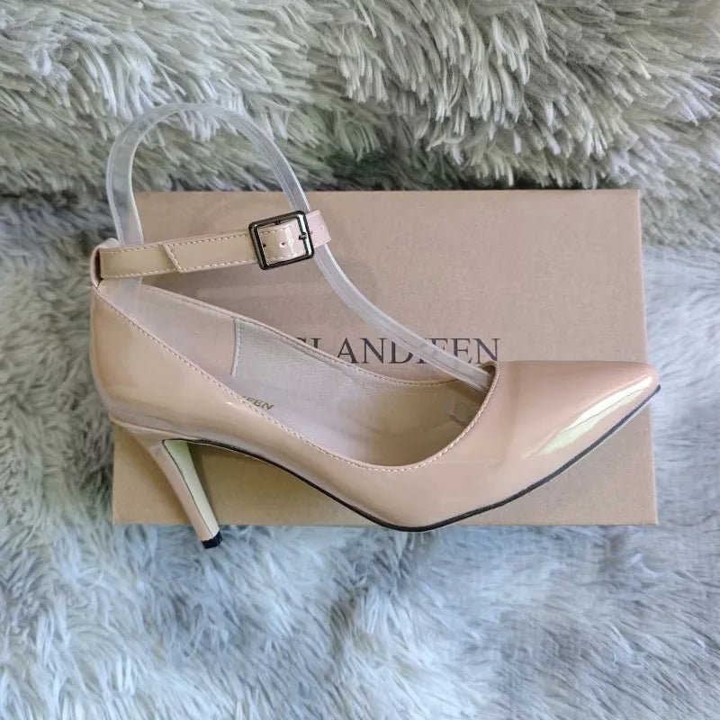 Women Sexy Pumps Stilettos 9cm Mid Pointed Toes High Heels Classic Spring Brand Design Office Black Red Dress Wedding Shoes