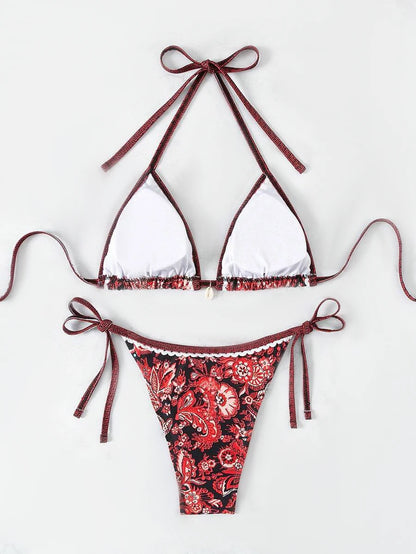 2026 Halter String Triangle Two Piece Bikini Women Swimwear Female Swimsuit Bathers Bathing Swimming Suit Beachwear Summer