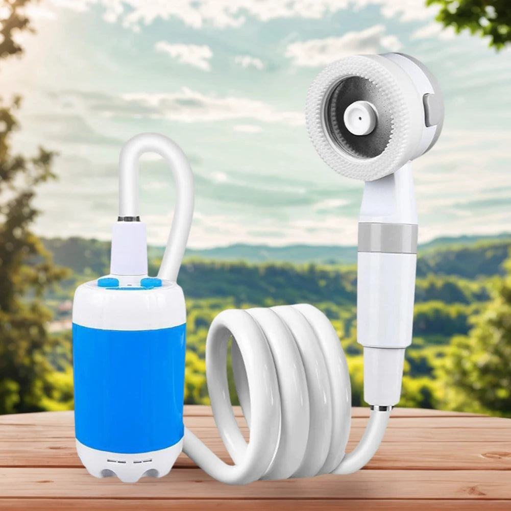 Portable Camping Shower Pump with Digital Display 4000mAh Upgraded Rechargeable Electric Shower Pump Camping Beach Dormitory