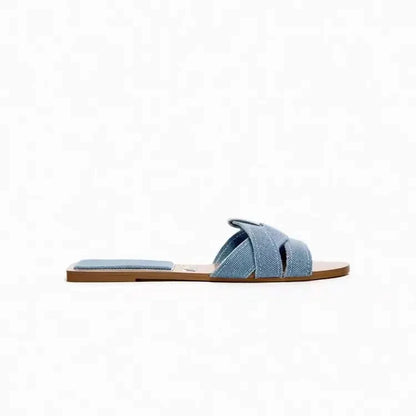Designer Woman Flat Slippers 2026 New Woven with Comfortable Women's Shoes Casual Bottom Slippers Summer Women Sandals