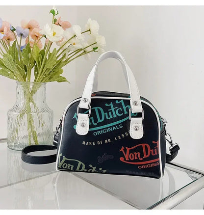 Women Bag Y2K Luxury Designer Handbag Shopping Crossbody Graffiti Purses PU Leather Shoulder Bags for Women