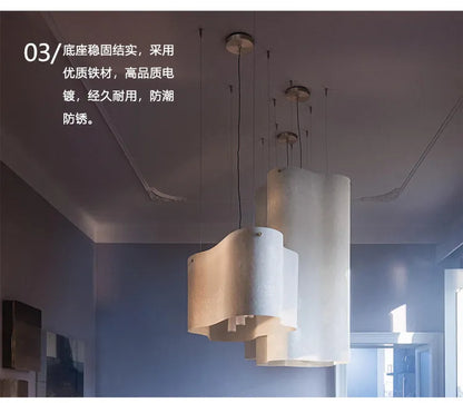 Designer Cloud Pendant Light for High Ceiling Lobby Wabi Sabi LED Hanging Chandelier For Parlor Restaurant Hotel Project Lights