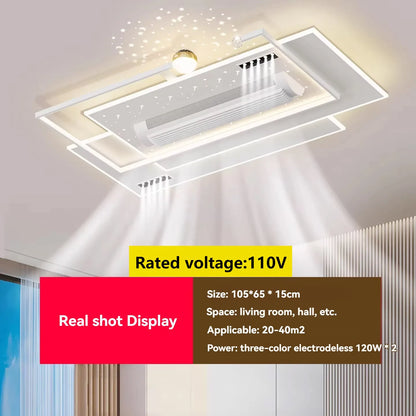 LED Bladeless Fan Light, Living Room Light, Modern Minimalist Smart Remote Control, Master Bedroom Study Ceiling Light 110V/220V