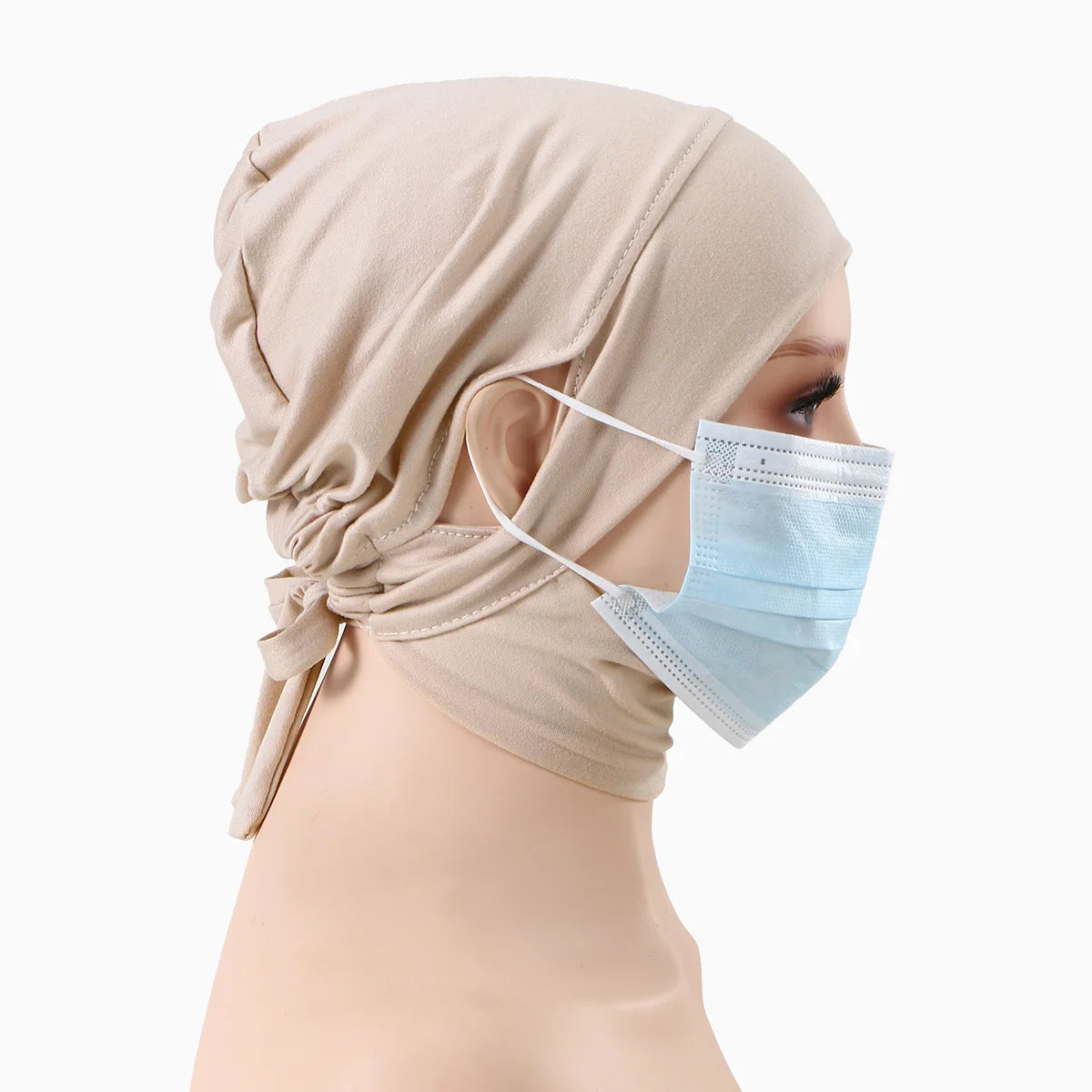 Jersey Cotton Muslim Women Under Hijab Cap With Ear Hole Inner Hijab Cap Round Forehead Underscarf Bonnet Femme Musulman