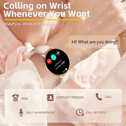 2026 Ultra-Thin Women Smart Watch AMOLED HD GPS Track Always-On Time Display LED Flashlight Bluetooth Call Waterproof Smartwatch