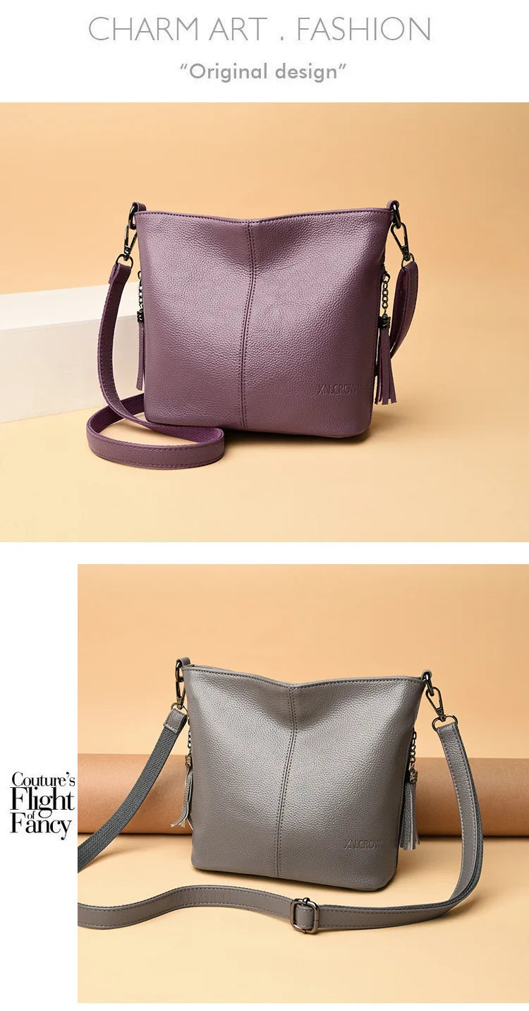 Tassels Women Hand Crossbody Bags for Female Leather Crossbody Luxury Purses and Handbags Women Shoulder Bag Designer Bucket Sac