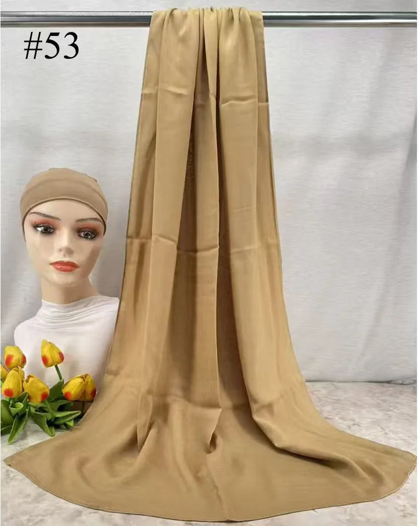 Mini Modal Hijab with Undercap Set Basic Stretchy Pullover Headscarf Thin Breathable Sunscreen Head Wrap Hijabs Scarf 165*50cm