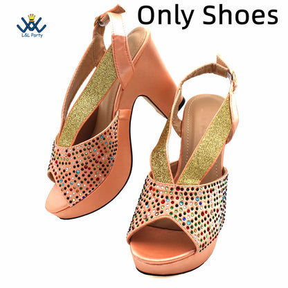 Fashionable Italian Mature Style African Sets Black Color Nigerian Shoes Matching Bags for Royal Wedding Party