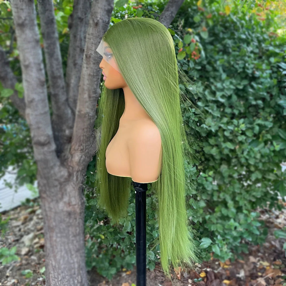 Green 13x4 Lace Front Wigs for Women 26 Inch Long Straight Synthetic Hair Wig Glueless 150% Density Natural Looking