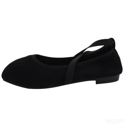 Ladies Ballet Shallow Flat Shoes Women's Retro Mary Jane Shoes Luxury Soft Sole Shoe Women Cross Strap Flats Zapatos Mujer 2025