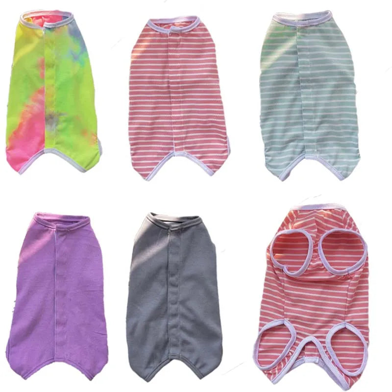 Girls Pet Dog Pajamas Puppy Cat Clothes Wrapped Belly Dog Jumpsuit Pyjamas For Small Dogs Chiwawa Pet Tracksuit Pijamas PJS XXS