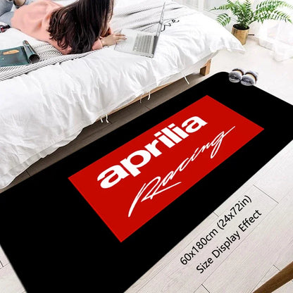 VIKAMA Motorcycle Racing Rug - Non-Slip Floor Mat for Entrance, Anti-Skid Bedside Carpet with Bike Print Home Decor
