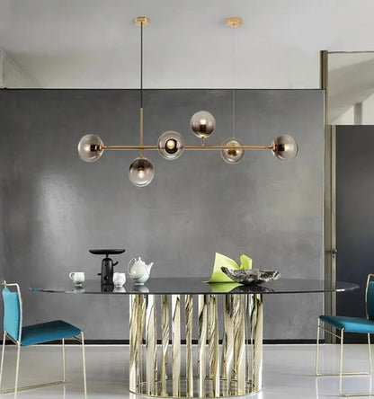 Northern Europe Dining Room Chandeliers Designer One Character Long Strip Pendant Lamp Decoration Maison LED Lights