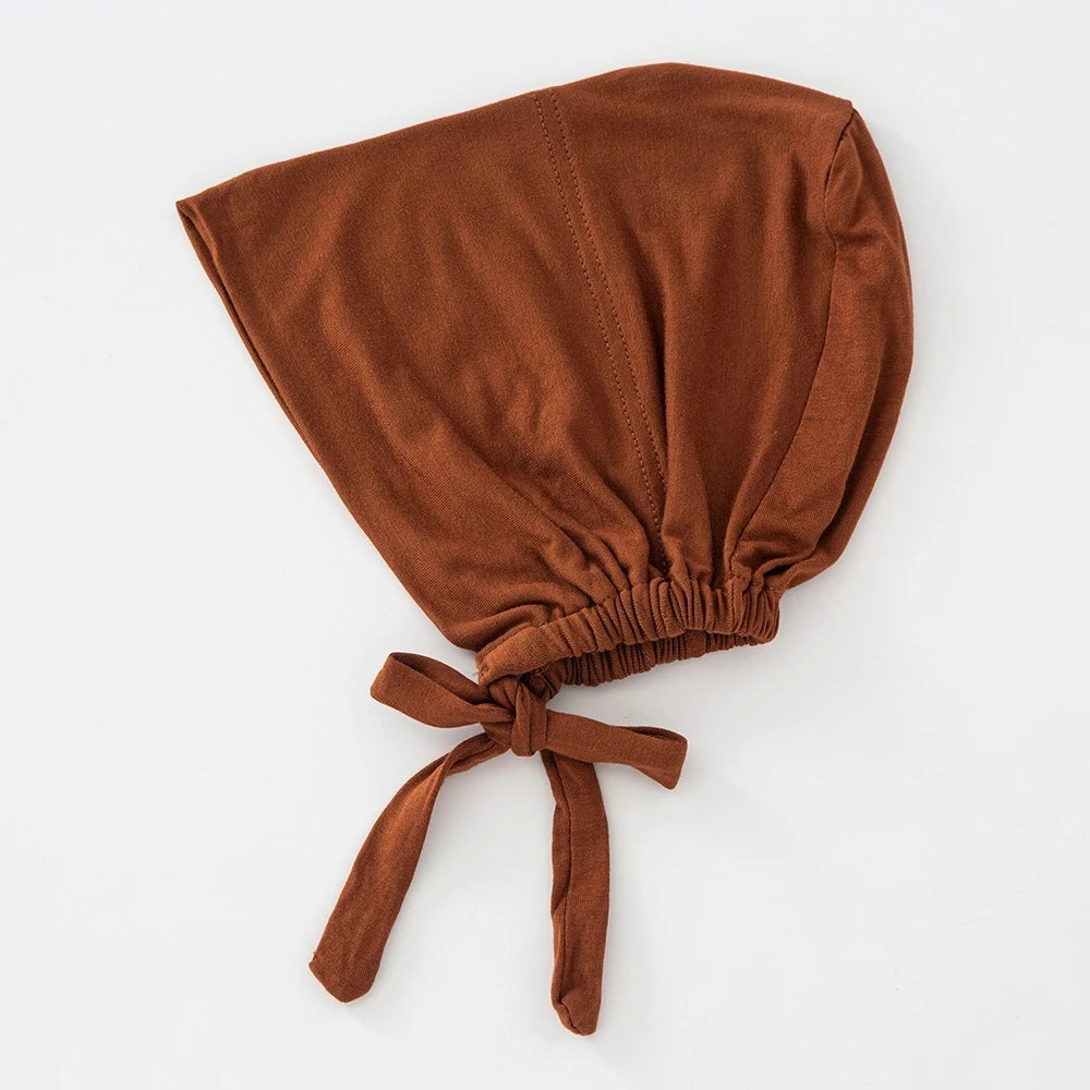 82 Colors Tie-Back Undercaps Fashion Women's Inner Hijab Muslim Cap Bonnet Plain Islamic Cotton Spandex Jersey DEW Underscarf