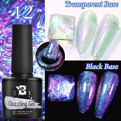 AWStorG 7.5ml Starlit Chameleon Cat Magnetic Gel Nail Polish Double Colors Semi Permanent UV Gel Varnish Need Black Base