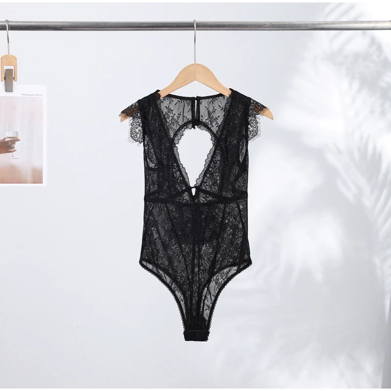 Sexy Lace Halter Jumpsuits Women's Slim Fit V-neck Lace-up Backless Sleeveless Rompers 2026 Summer Ladies New Solid Playsuits