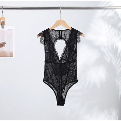 Sexy Lace Halter Jumpsuits Women's Slim Fit V-neck Lace-up Backless Sleeveless Rompers 2026 Summer Ladies New Solid Playsuits