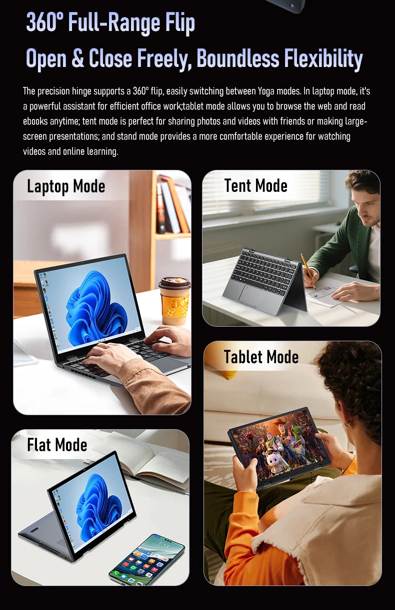 Zwide N11 Mini Laptop 10.5-inch Core i5-1235U Slim Business Office Portable Pocket Tablet PC
