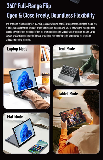 Zwide N11 Mini Laptop 10.5-inch Core i5-1235U Slim Business Office Portable Pocket Tablet PC