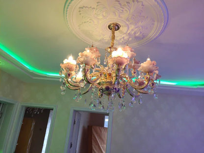 Zinc Alloy Crystal Chandelier Modern Living Room Decoration  Lighting European Restaurant Bedroom Candle  Lamps