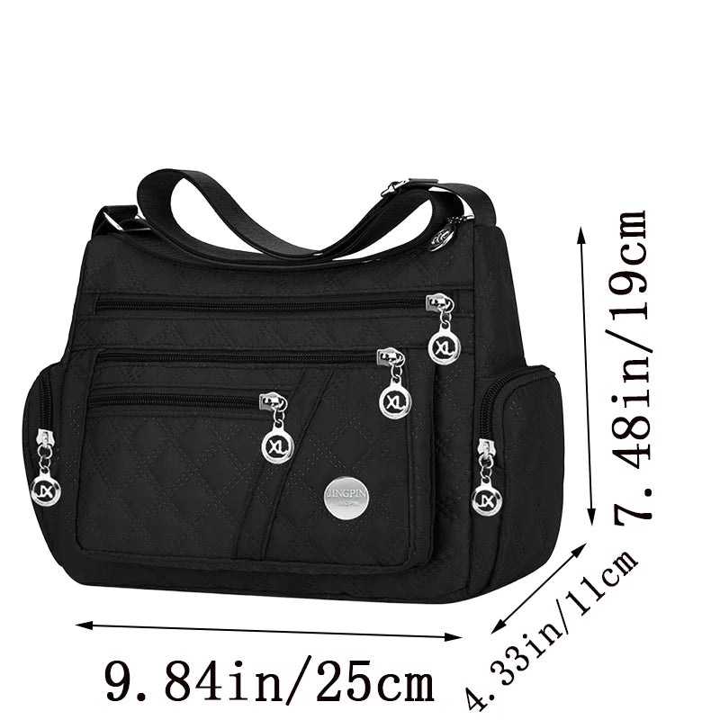 Square-Shaped, Versatile Men's and Women's Crossbody Bag, New Style Large Bag, Fabric Bag, Oxford Style Shoulder Bag, Fashionabl