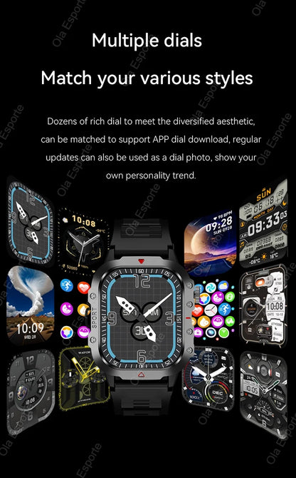 Military GPS Smart Watches For Men Flashlight Waterproof Outdoor Sport Tracker Bluetooth Call Smartwatch Man Women 2025 Pk h12