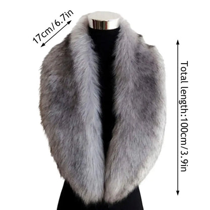 Hood Fur Scarf Imitation Fur Shawl Fake Collar Wrap Winter Scarf Large Winter Fur Collar Thick Neck Warmer Scarf Woman Luxury