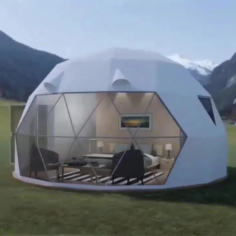 Waterproof PVC Geodesic Dome Ball Tent with Double Door Clear House for Camping and Hotel Use