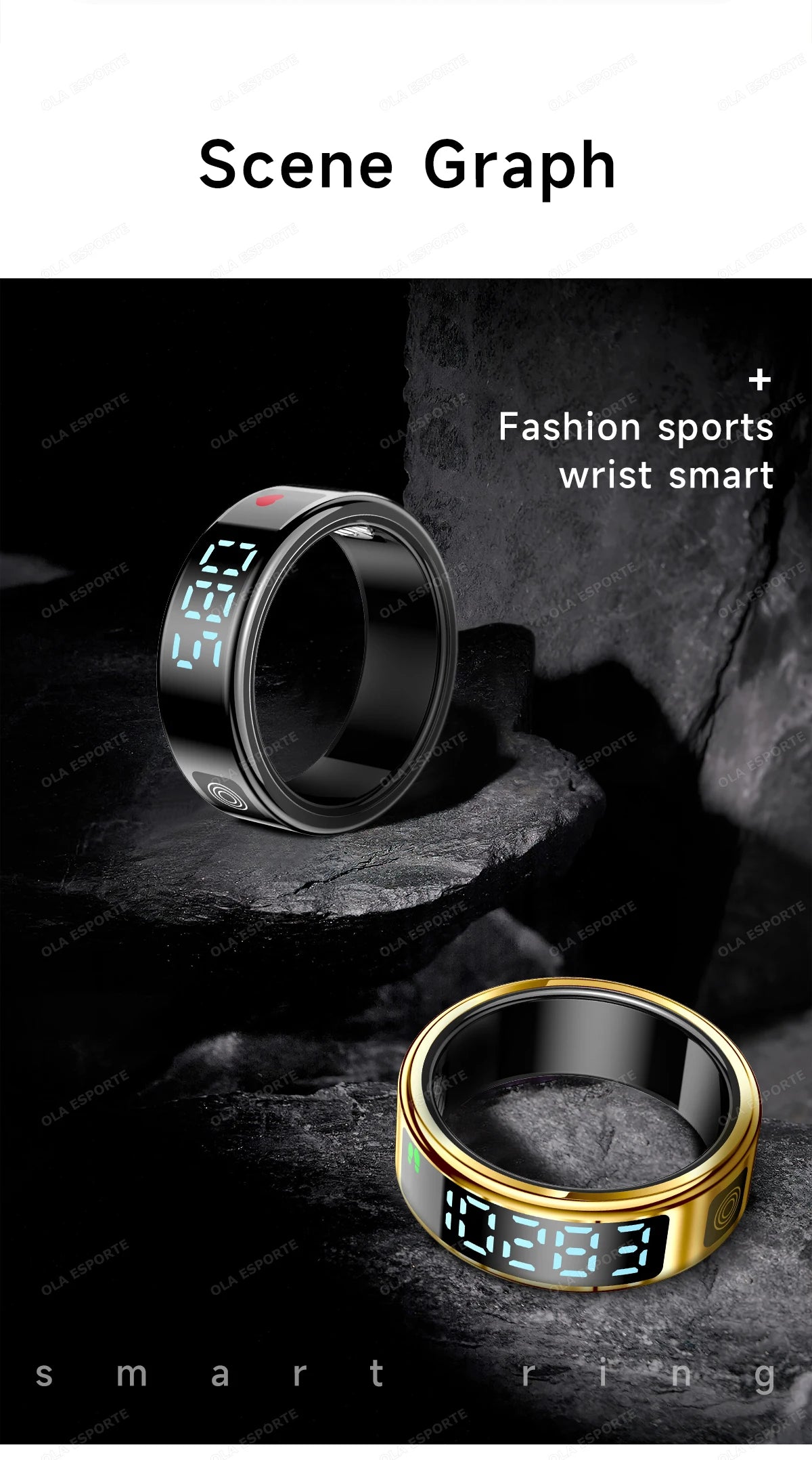2026 Smart Ring with Display Screen and Touch, Wireless Charging, Health Manager, 5 ATM Waterproof For Men Women Rings R12 R11