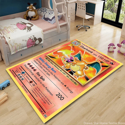 Japanese Anime Pokemon Card Pikachu Area Carpet for Living Room Home Decor Sofa Table Kids Rug Anti Slip Chair Lounge Floor Mat