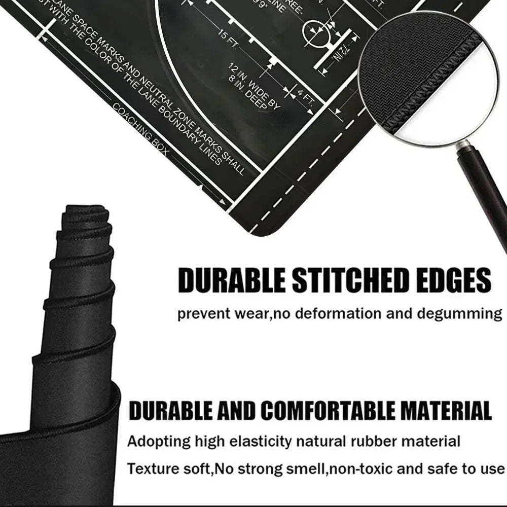 Basketball Court Mouse Pad Large Gaming Mousepad Offices Accessories Laptop Office Rubber Non-Slip Rubber Stitched Edge Deskpad