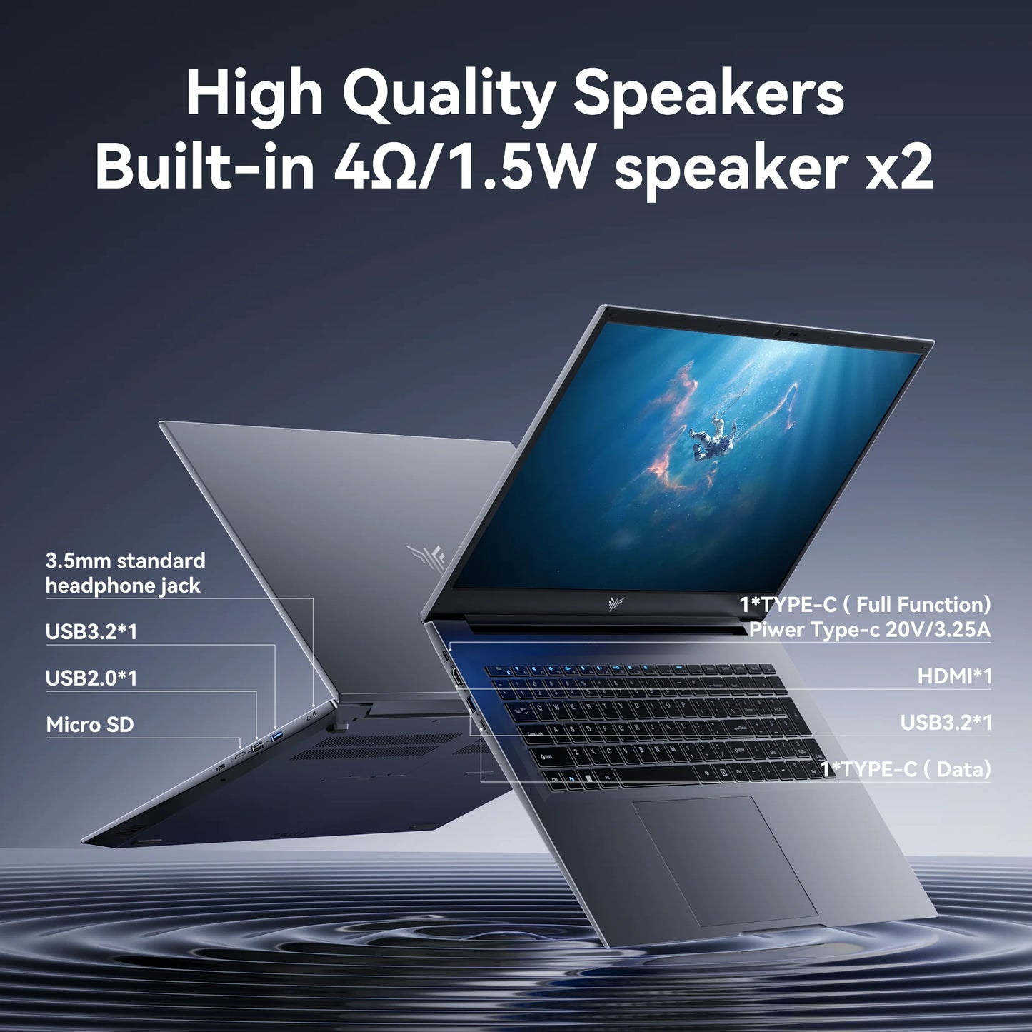 18.5" Laptop 16GB RAM 512GB SATA SSD AMD Ryzen 3 4300U Laptop Computer 1080 FHD Display for Business&Students 7000Mah Battery