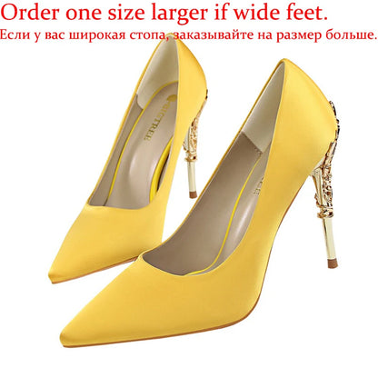 Women Luxury Metallic Decoration Heel Wedding Shoes Lady Trendy 10cm High Heels Pointed Toe Shoes Female Premium Gray Shoes