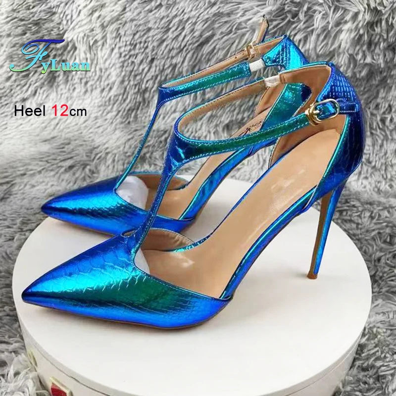 Purple Sandals With Heels For Woman Luxury Party Elegant Dress Shoes Summer Pointy Toe Sexy Sandals Lady 8CM 10CM 12CM Stilettos