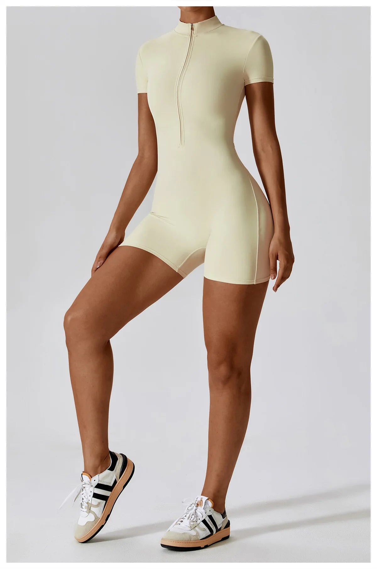 Yoga Boilersuit Long Sleeved Women's Sportswear Gym Zipper Jumpsuits Workout High-intensity Fitness One-piece Skin-tight Garment