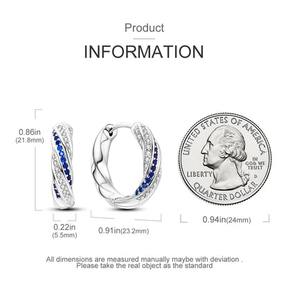 925 Sterling Silver Original Hoop Earring For Woman Luxury  Pendientes Wedding Jewelry Gift
