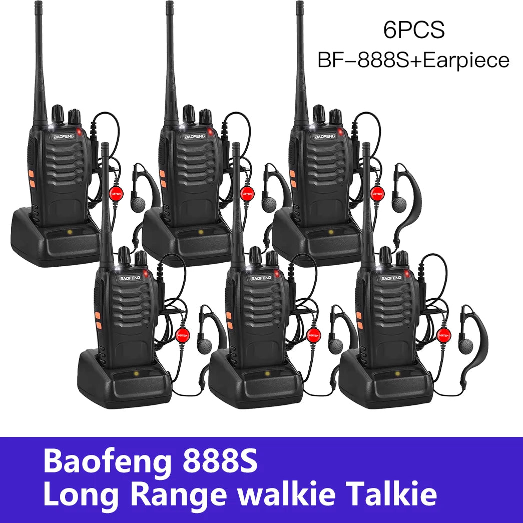 2/4/6pcs Baofeng BF-888S Wholesale Original 3-5km Long Range Walkie Talkie 16CH UHF 400-470MHz USB/EU/US Portable Two Way Radio