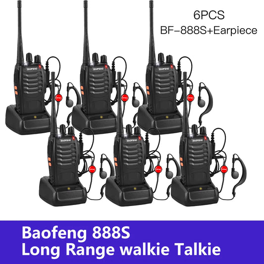 2/4/6pcs Baofeng BF-888S Wholesale Original 3-5km Long Range Walkie Talkie 16CH UHF 400-470MHz USB/EU/US Portable Two Way Radio