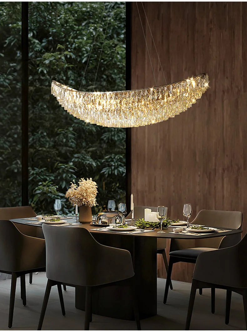 Luxury Crystal Modern Ceiling Chandeliers Dining Table Light Lustre Led Ceiling Lights Home Decor Suspension Chandelier Żyrandol